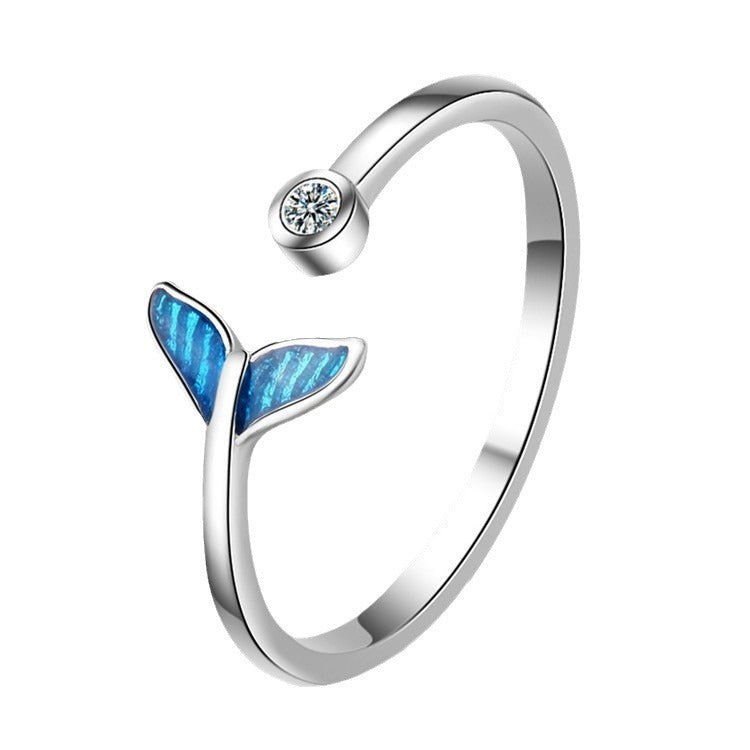Chic Unique Fishtail Wave Mermaid Simple Temperament Opening Rings