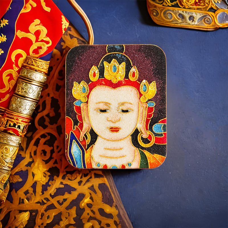 Brass Five Master Buddha Hand Painted Pendants