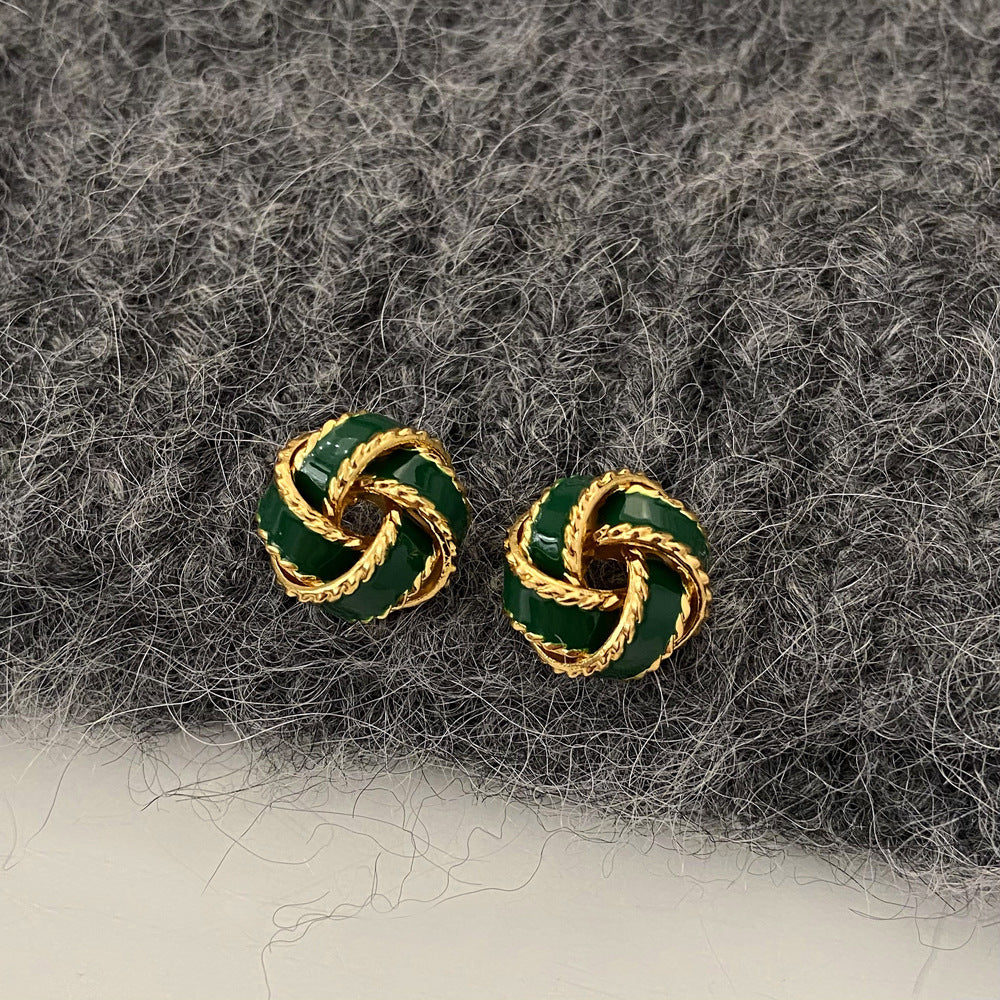 French Retro Truelove Knot Light Luxury High Sense Design Earrings