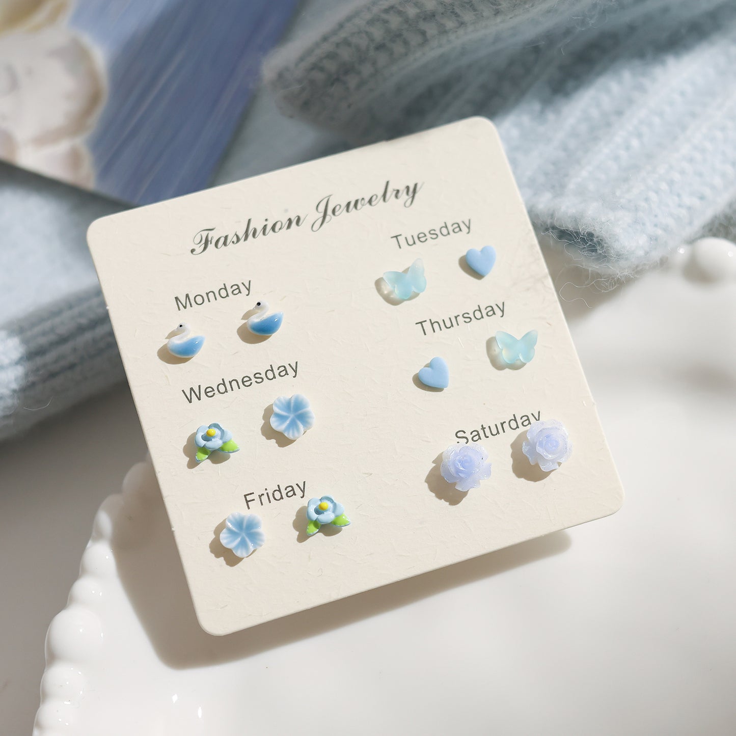 Female Pink Biological Porcelain Pin Ear Sensitive Skin Essential Stud Earrings