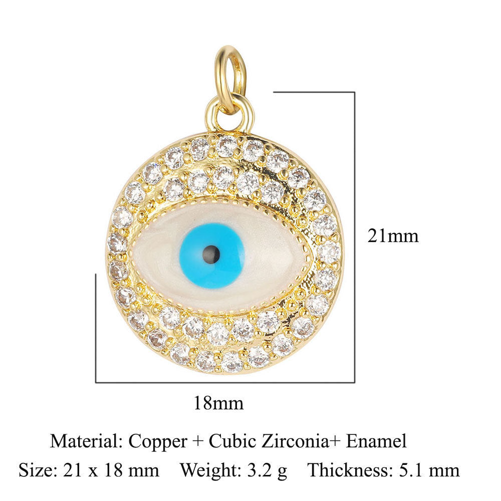 Devil's Eye Copper Zircon Ornament Accessories Pendants