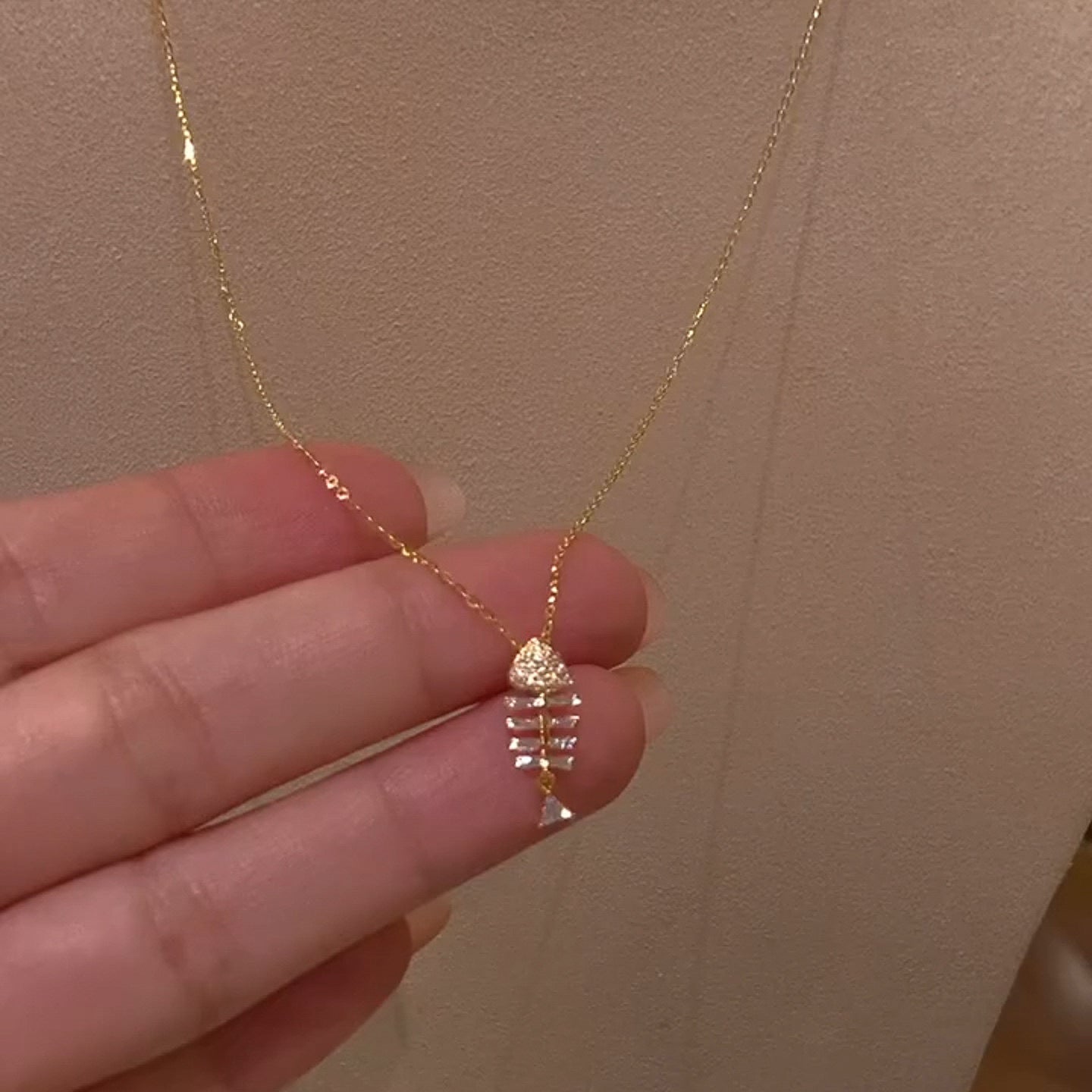 Women's Fish For Light Luxury Minority High-grade Gold Fishbone Pendants