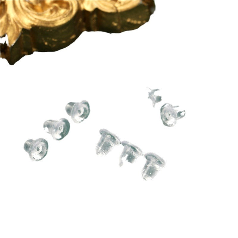 Back Plug Silicone Transparent Plastic Eardrops Stud Earrings