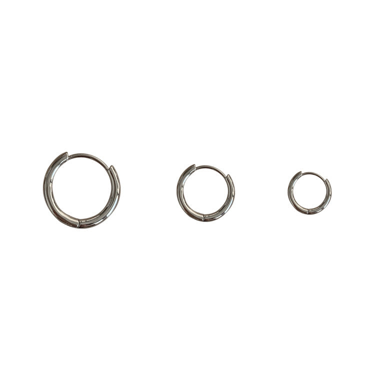 Women's Sier Needle Simple High Sense Circle Ear Buckle