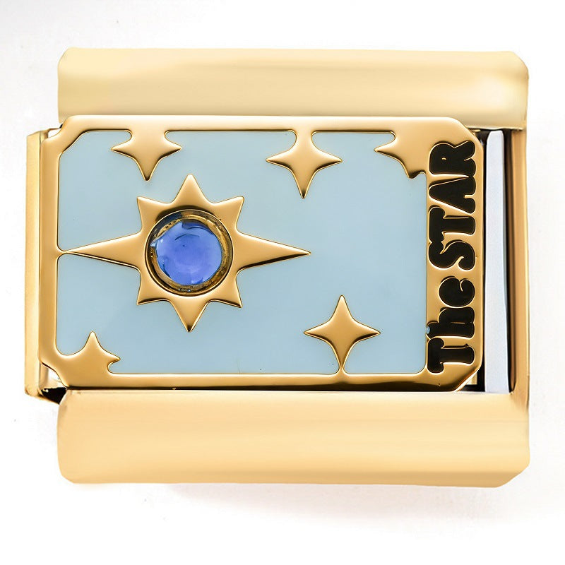 Women's Tarot Personality Crown Angel Planet Stainless Steel Elastic Color Charm Bracelet