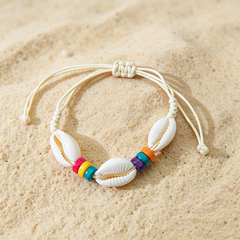 Beach Vintage Shell Bohemian Wax Line Natural Advanced Bracelet