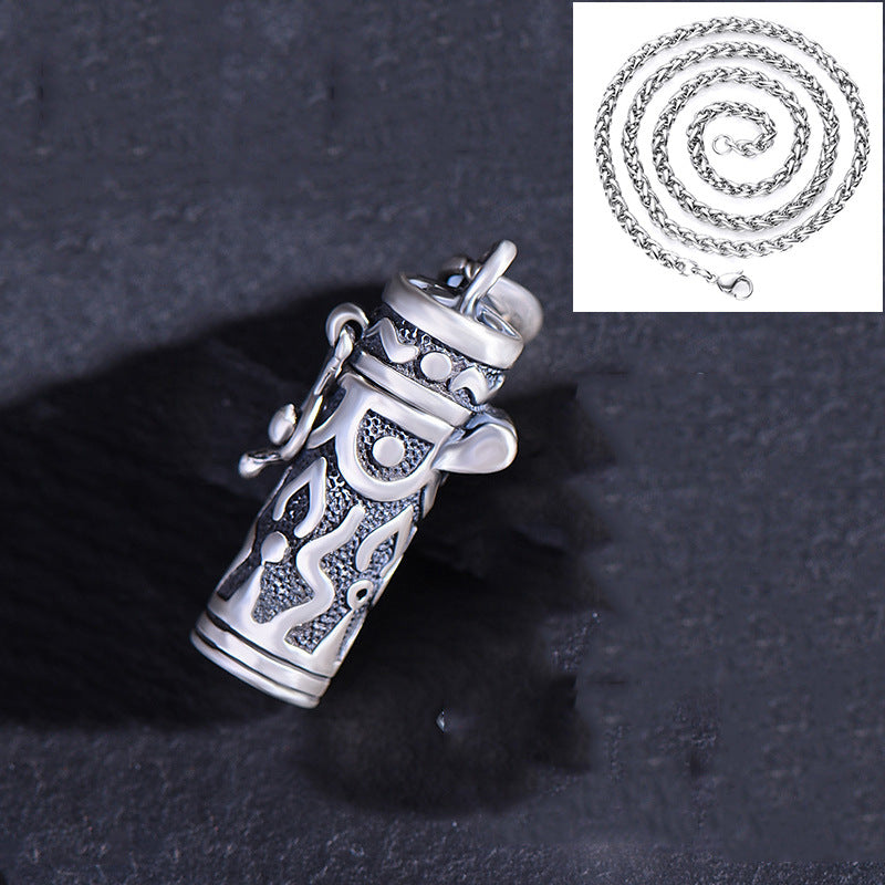 Women's & Men's Vintage Sterling Sier Fetal Hair Carry-on Charm Can Open Pendants