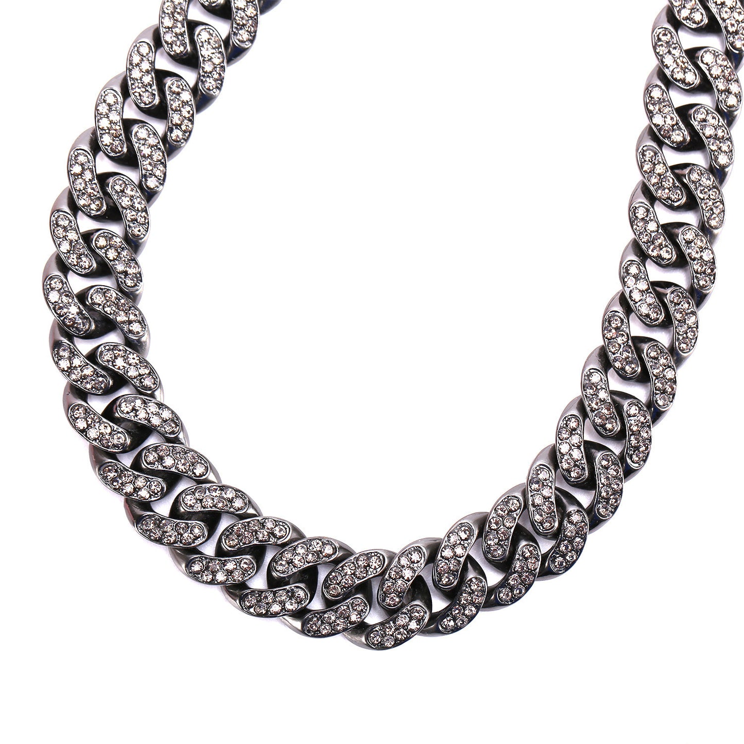 Women's & Men's Hip Hop Trend Full Diamond Cuban Fashionable Titanium Necklaces