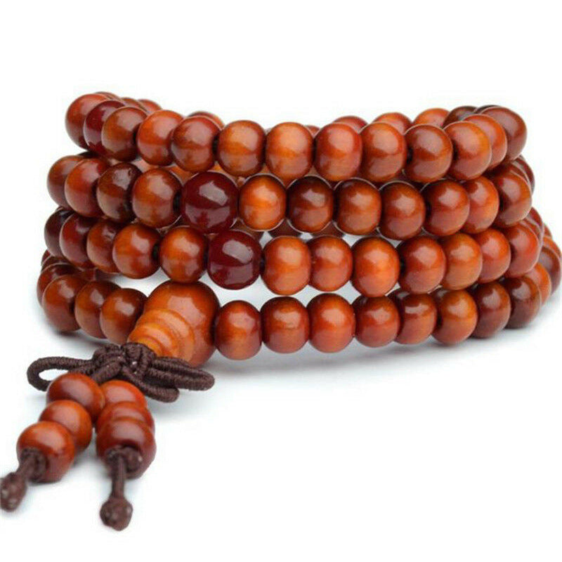 Pterocarpus Nanmu Wooden Prayer Beads Meditation Bracelets
