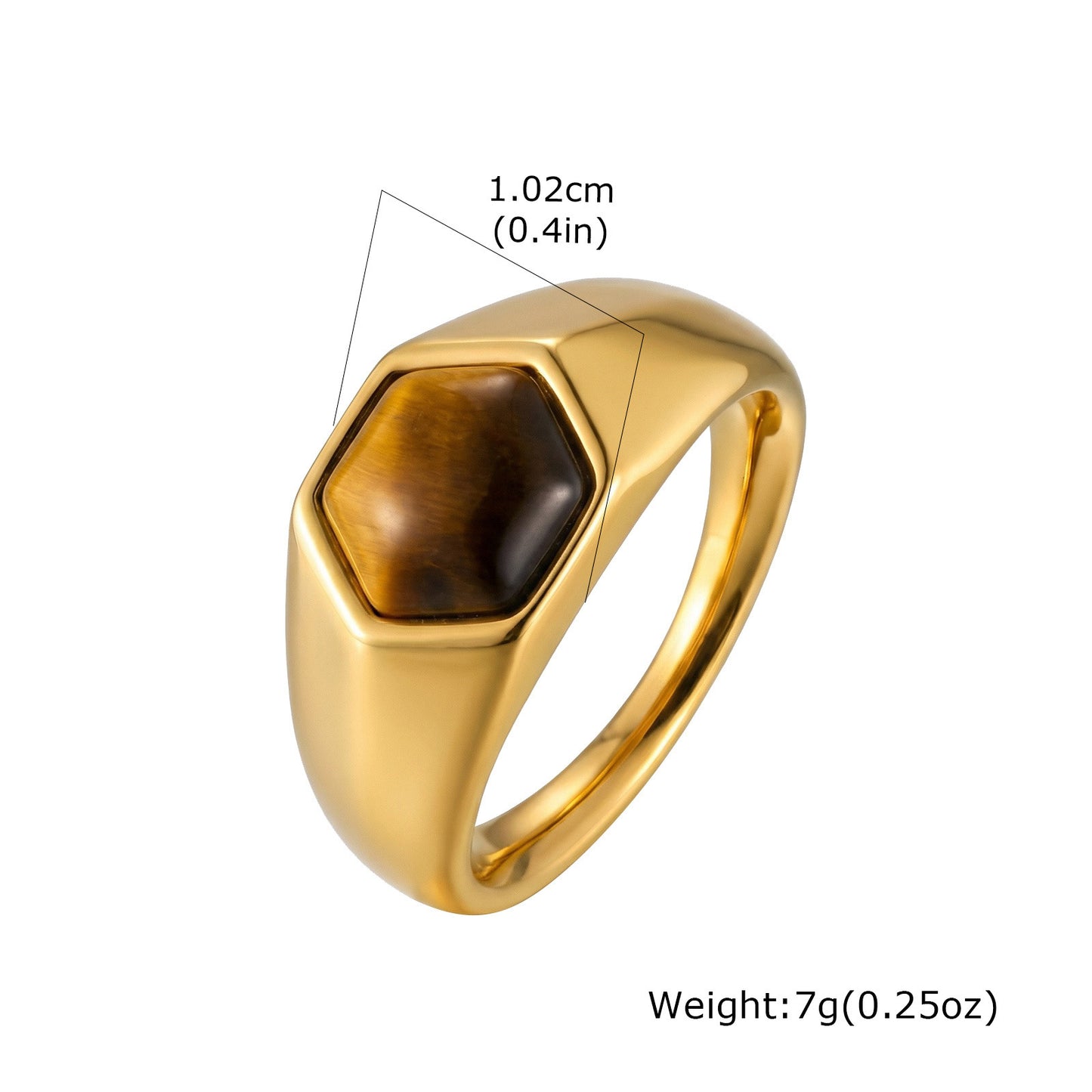 Women's Tiger Eye Sunflower Natural Stone Retro Rings