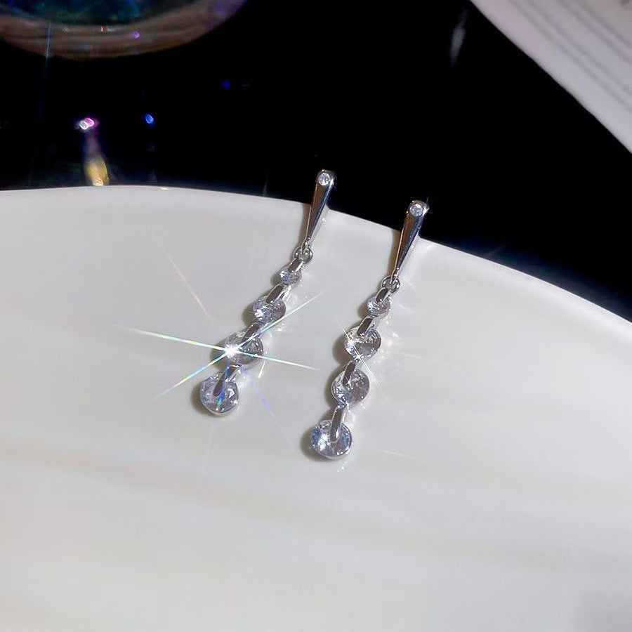 Women's Exaggerated Geometry Metal Circle Tassel Light Luxury High-grade Elegant Ear Earrings