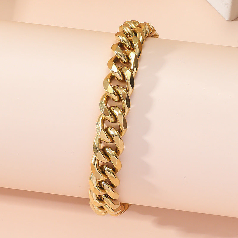 Men's Link Chain Titanium Steel Hip Hop Trend Stainless Simple Bracelet