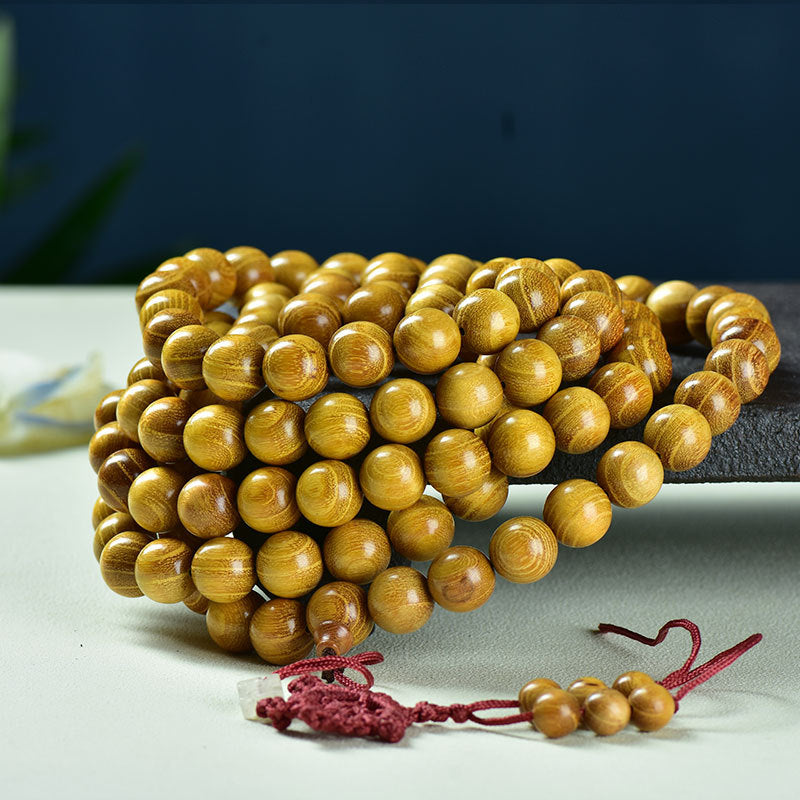 Women's & Men's Natural Gold Sandalwood Beads Fashion Collectible Artsy Bracelet