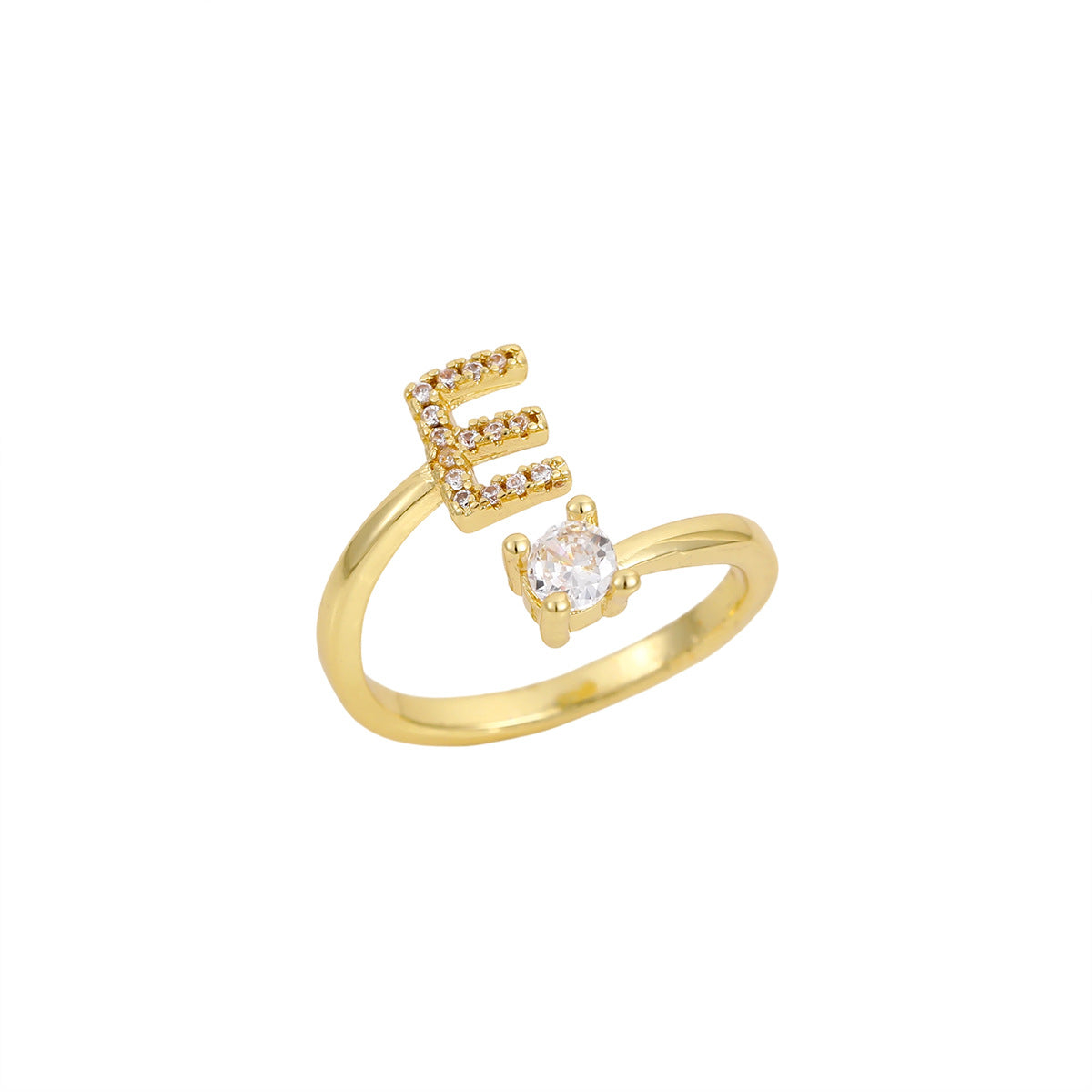 Gold Letter Open Male Female Personality Rings