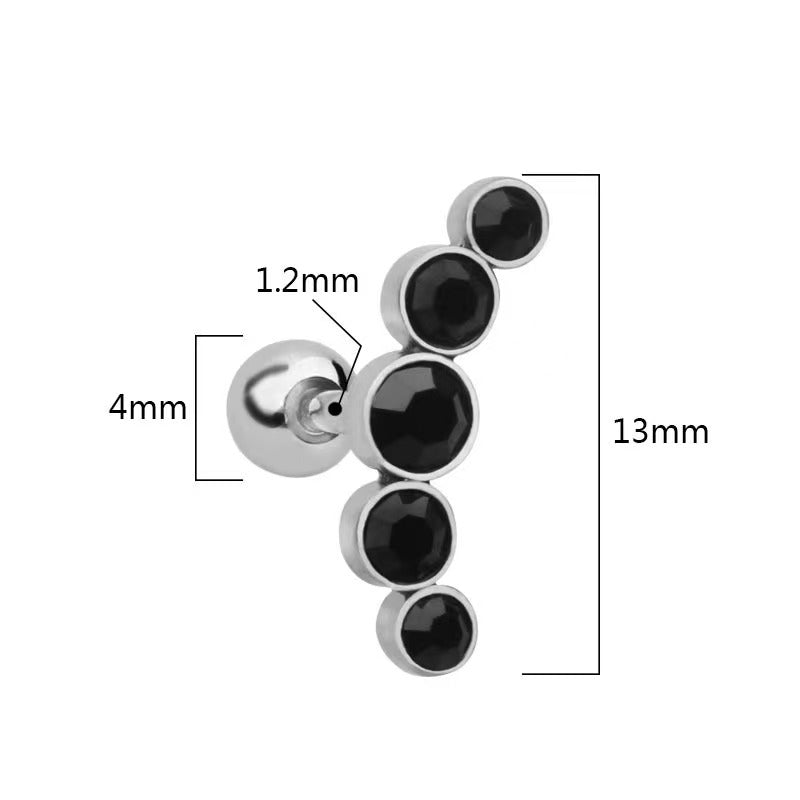 Stainless Steel Czech Ear Bone Fashion Stud Earrings