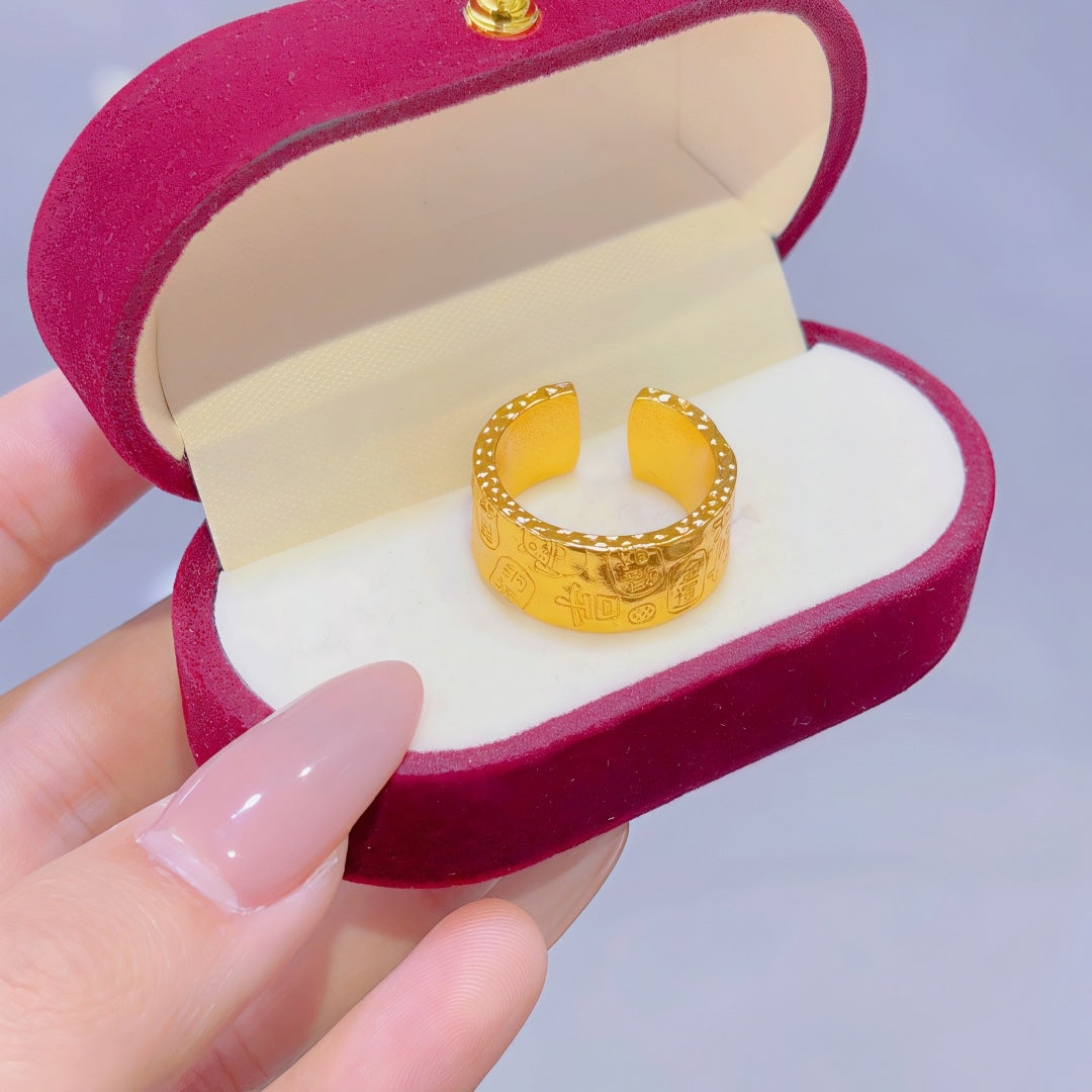 Women's Alluvial Gold Retro Affordable Luxury Design Brass Plated Fashion Ring