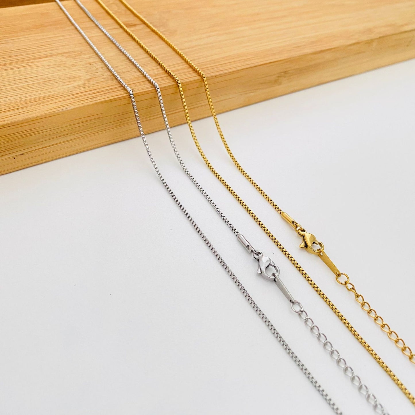 Stainless Steel Box Chain Finished Clavicle Female Necklaces