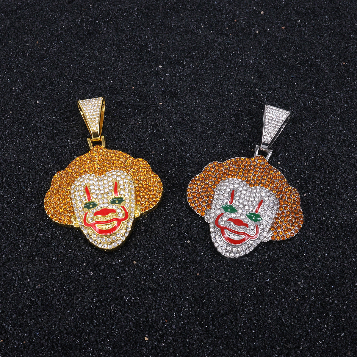 Men's Clown Diamond Alloy Personality Hipster Hip Hop Style Pendants