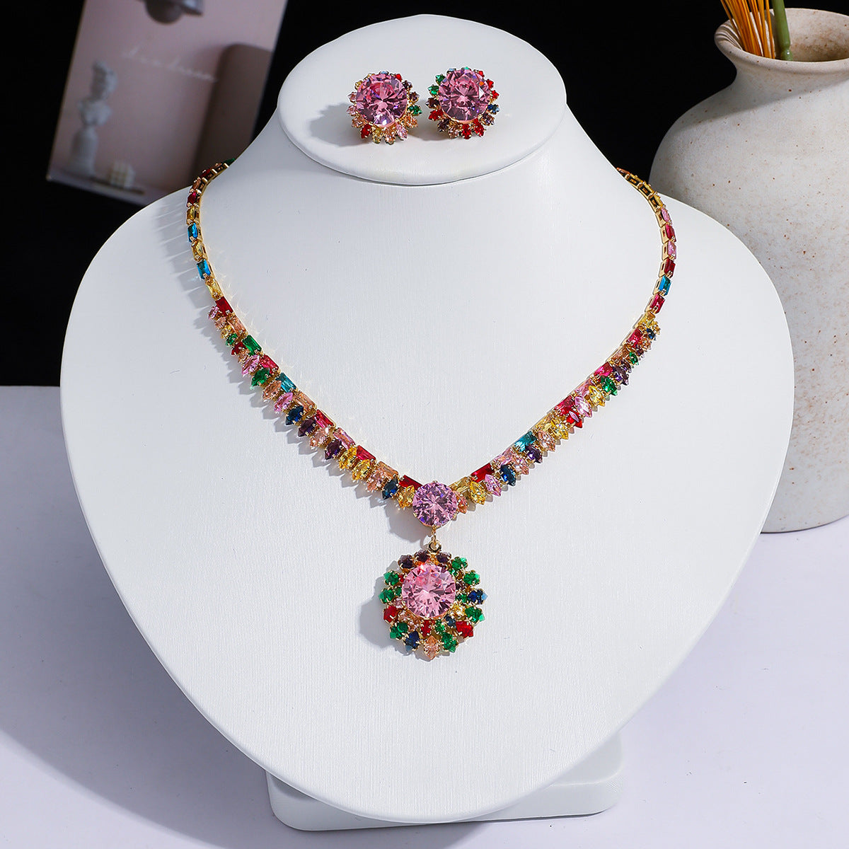 Fashion Trend Zircon Green Butterfly Tassel Necklace