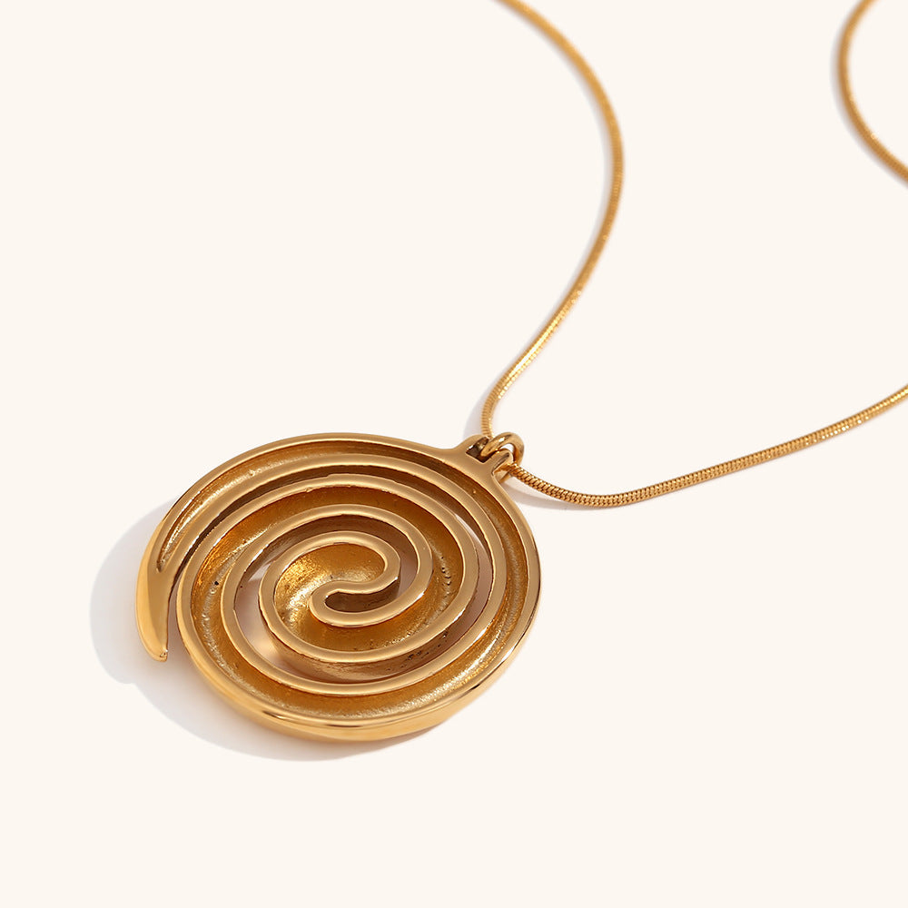 Women's Snake Chain Vortex Stainless Steel Gold Plated Fashion Personality Necklace