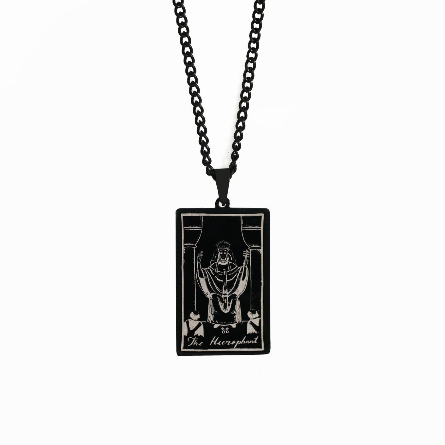 Zhang Tarot Titanium Steel Retro Rectangular Necklaces