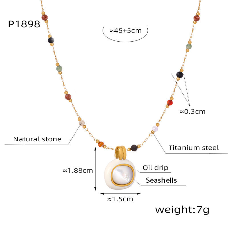 Women's Personalized Minority Titanium Steel Gold Plated Natural Pendants