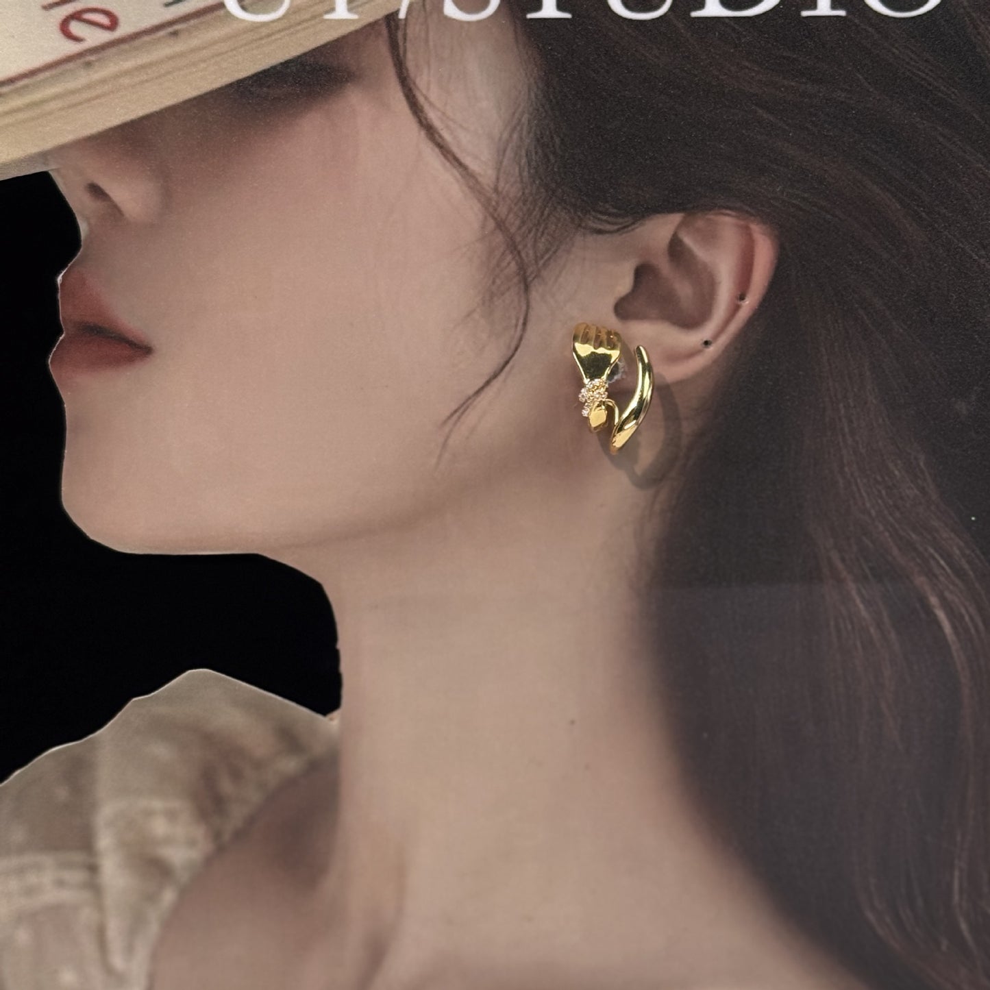 Cross Sier Pin Ear Fashion Exquisite Commuter Eardrops Earrings