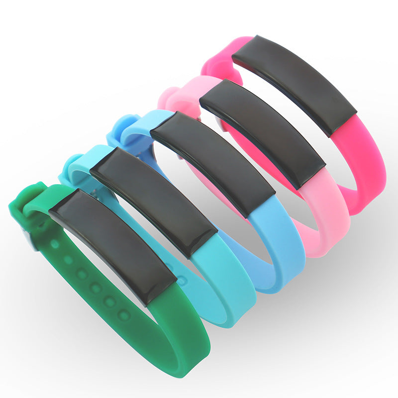 Soft Silicone Wristband Fashion Simple Couple Can Carve Writing Stainless Bracelet