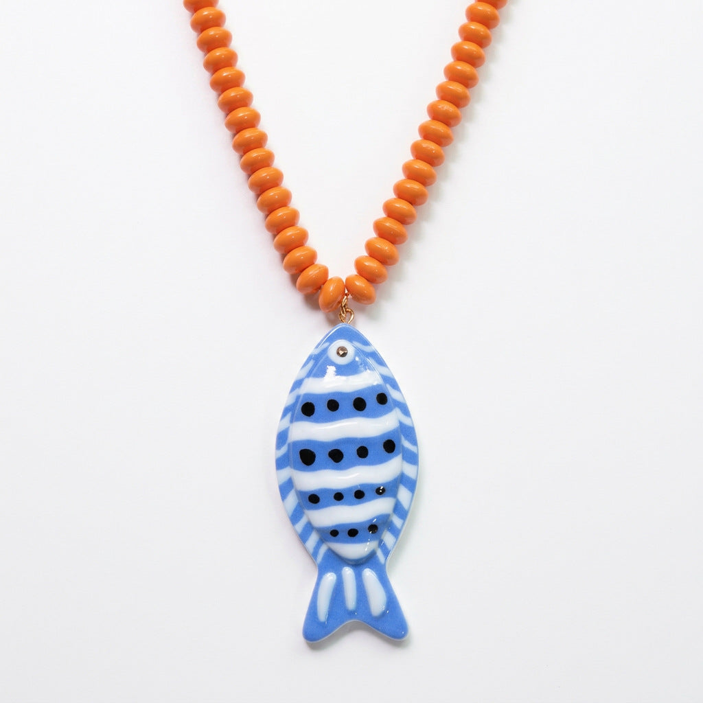 Women's Summer Exaggerated Beach Handmade Small Fish Beaded Colorful Necklaces