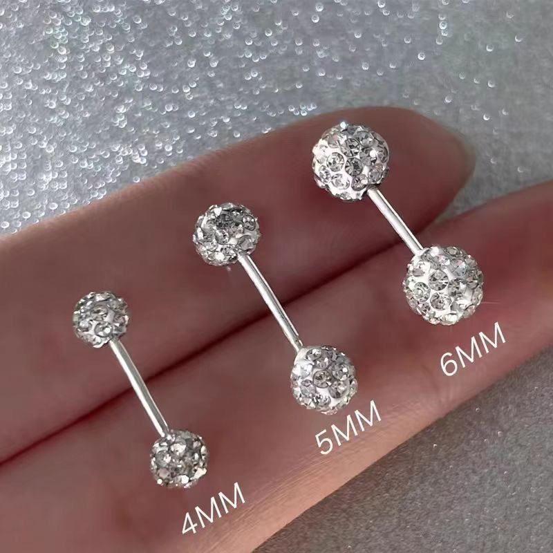 Ball Flash Ear Bone Korean Simple No Need Stud Earrings