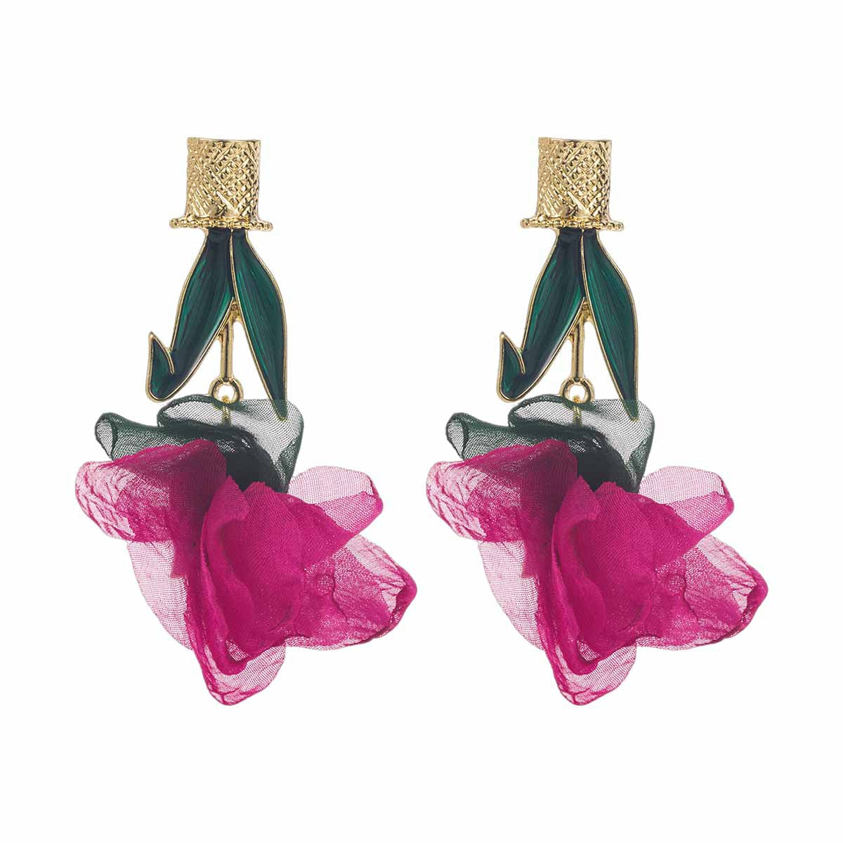 Women's Vacation Style Enamel Color Flower Pearl Light Luxury High-grade Earrings