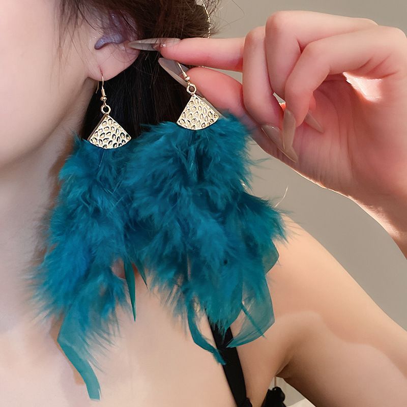 Cheese Pleated Fashionable Casual Style Ear Hook Earrings