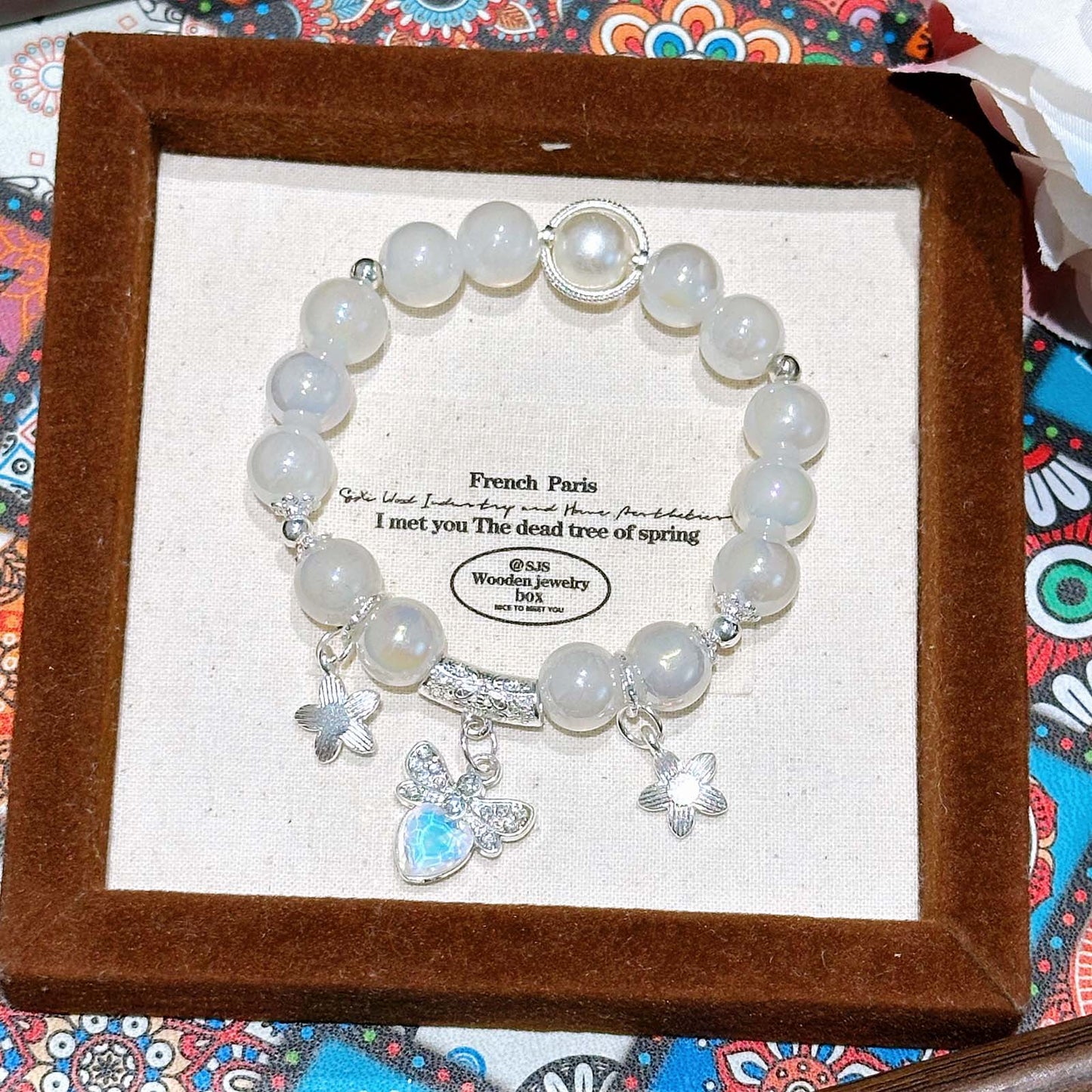 Stall Glass Glaze Female Pearl Love Cultural Creative Girlfriends Bracelets