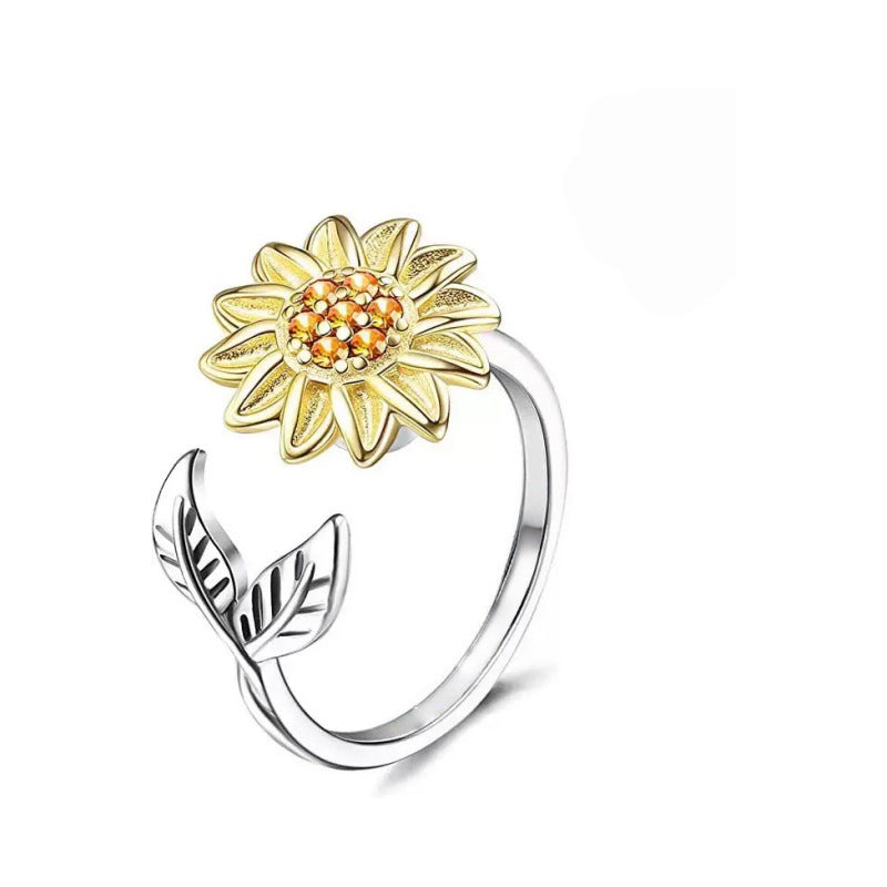 Women's Rotatable Design Fashion Personality Trendy Cold Light Rings