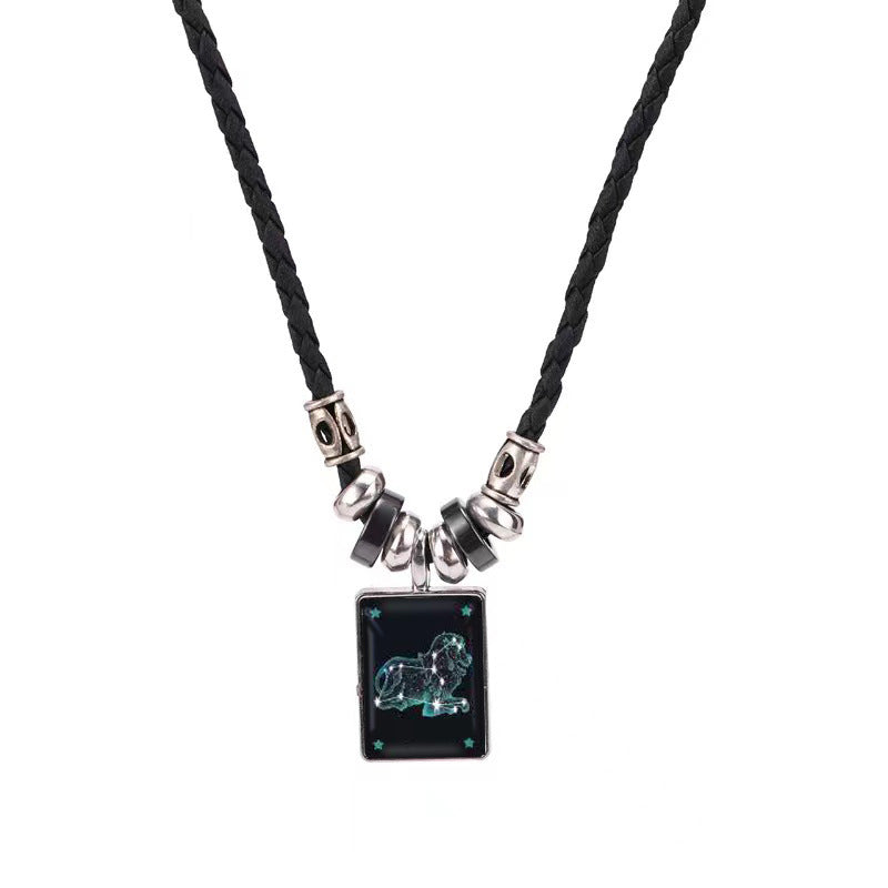 Creative Constellation Tag Ornament Retro Fashion Necklaces