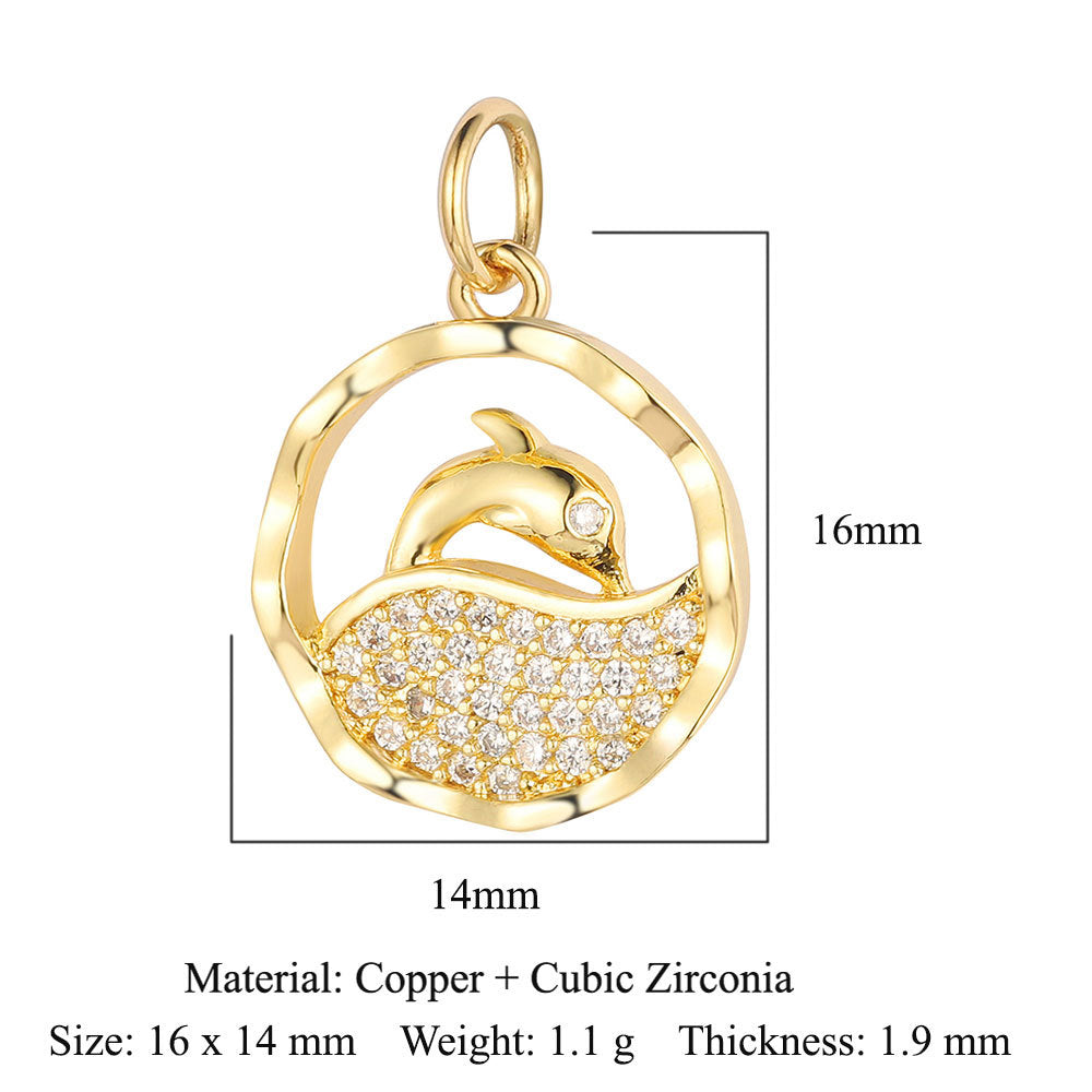 Love Copper Zircon Round Ball Beetle Ornament Pendants