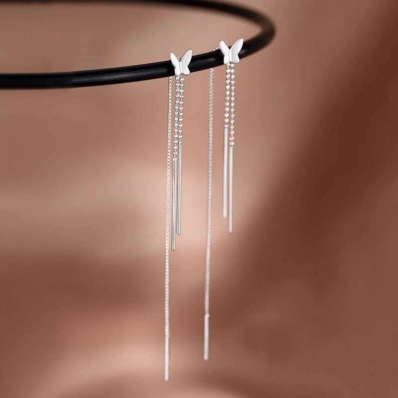 Women's Tassel Fashionable Simple Snowflake Leaves Slim Ear Line
