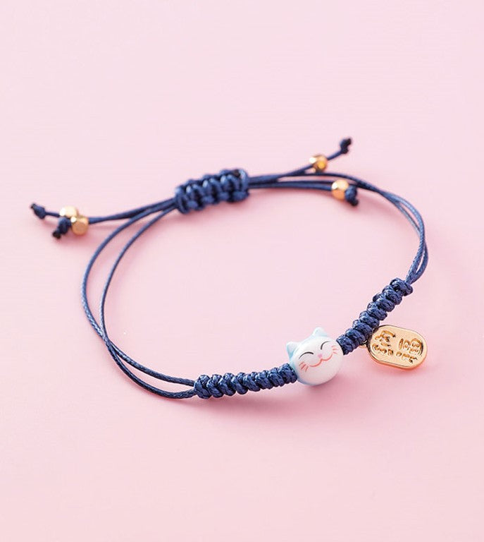 Line Hand-woven Ceramic Mini Kitty Fresh Woven Bracelets