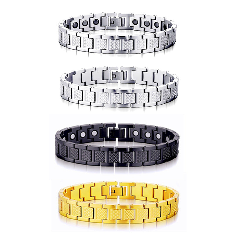 Women's & Men's Adjustable Titanium Steel Curved Can Carve Writing Stainless Gold Bracelet