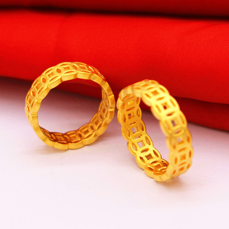 Copper Coin Vintage Plated Couple Index Finger Rings