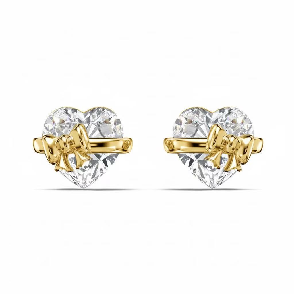 Women's Sterling Sier Zircon Bow Gold Christmas Gift Ring