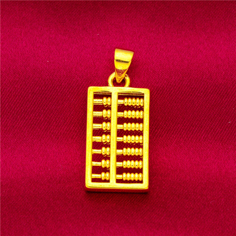 Women's Vietnam Placer Gold Love Abacus Small Pendants