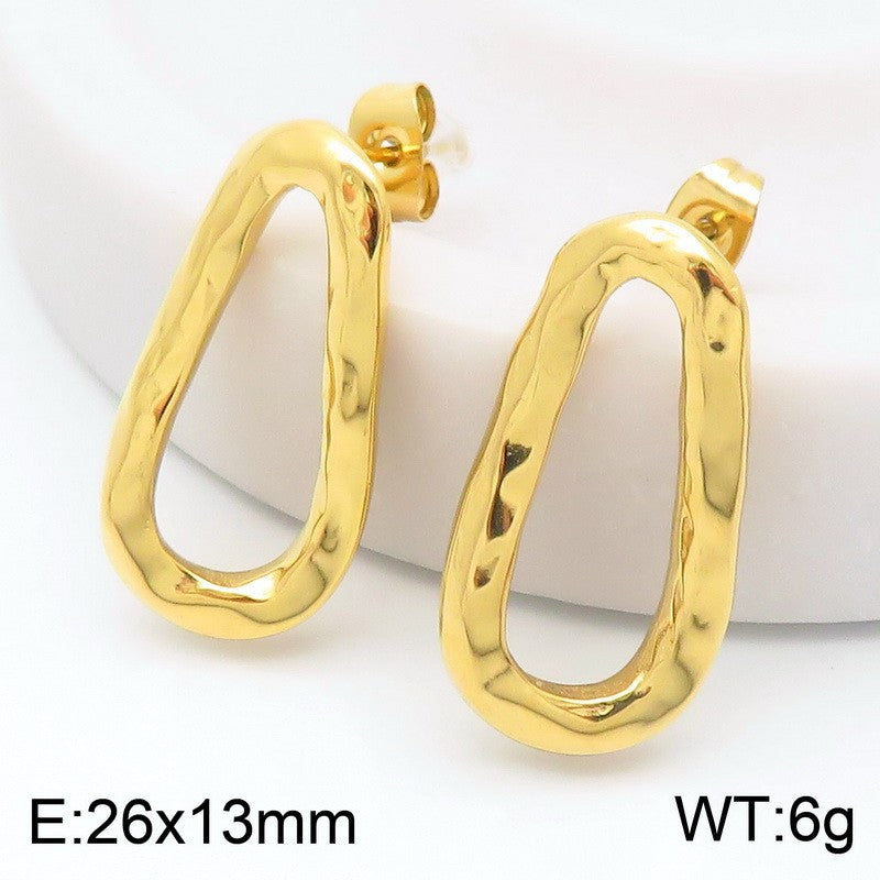 Women's Irregular Simple Cool Hollow Water Drops Symmetrical For Personality Earrings