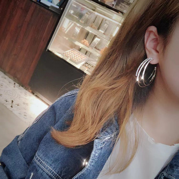 Women's Style High-grade Large Hoop Light Luxury Ear Clip Earrings