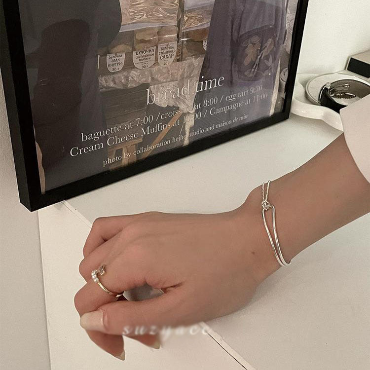 Design Line Knotted Sier-plated Female Niche Bracelet