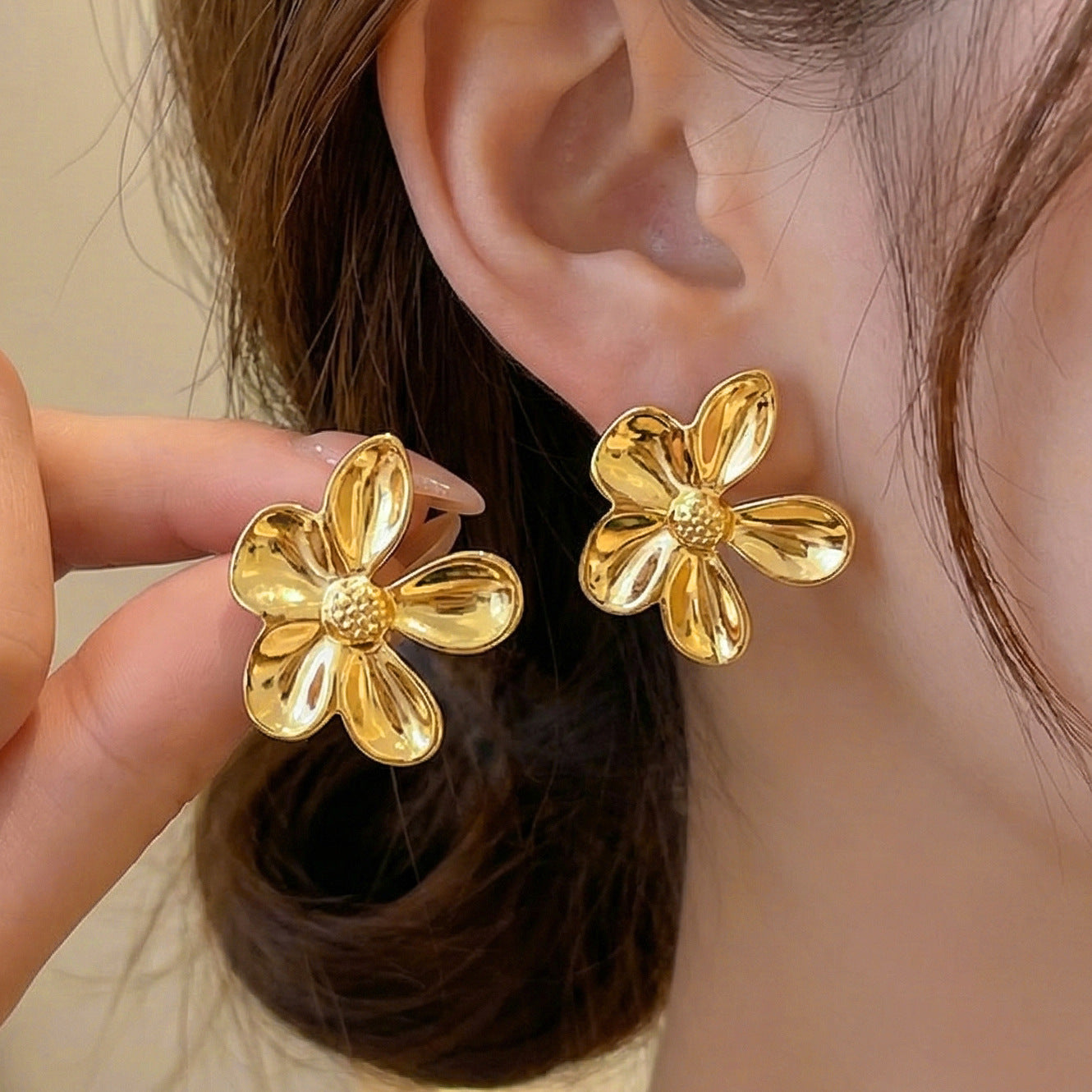 High-grade Stainless Steel Geometric Irregular Ear Stud Earrings