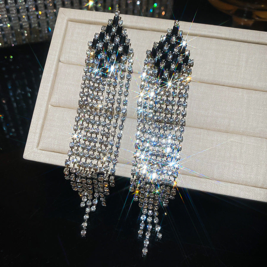 Women's Sier Diamond Tassel Light Luxury High-grade Simple Rings