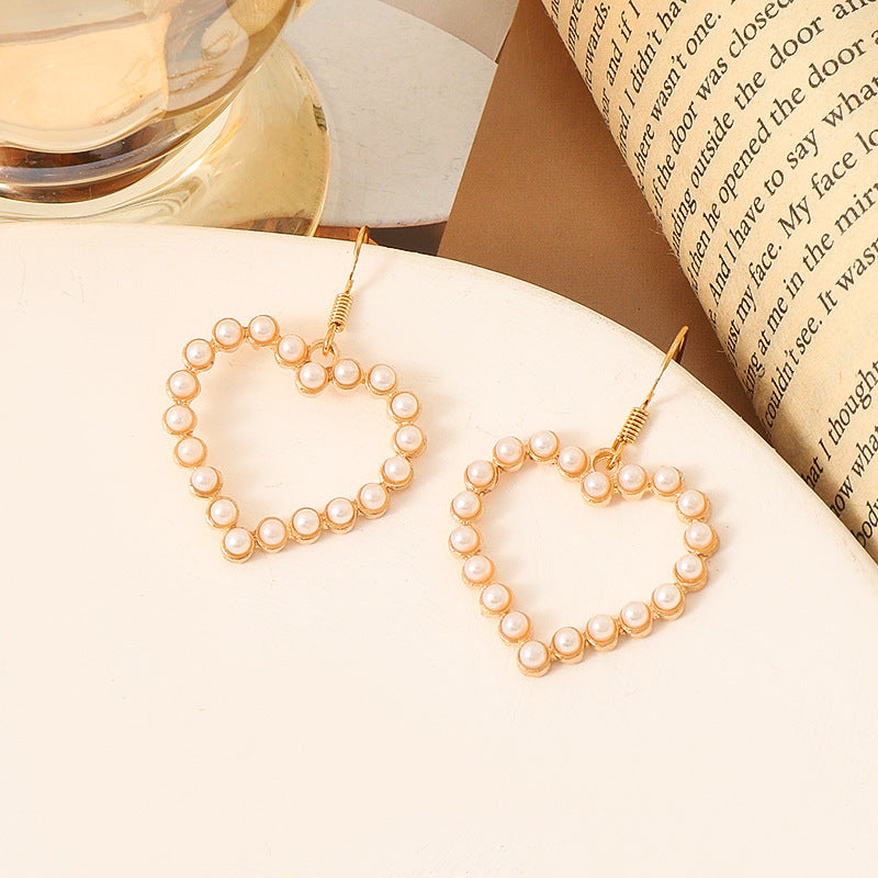 Simple Retro Sier Needle Pearl High Sense Ear Earrings