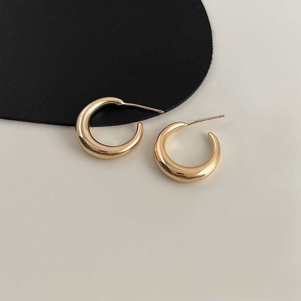 Women's Geometric Metal Exaggerated Ear Design Irregular Elegant Earrings