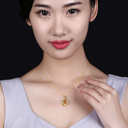 Female Niche Design Fashion Flower Sapphire Necklaces